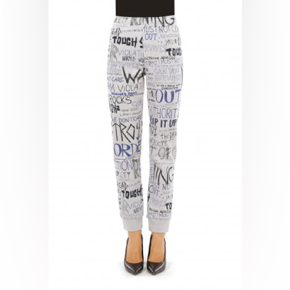 Moschino Pants - Moschino pants cotton fleece Punk Print grey joggers